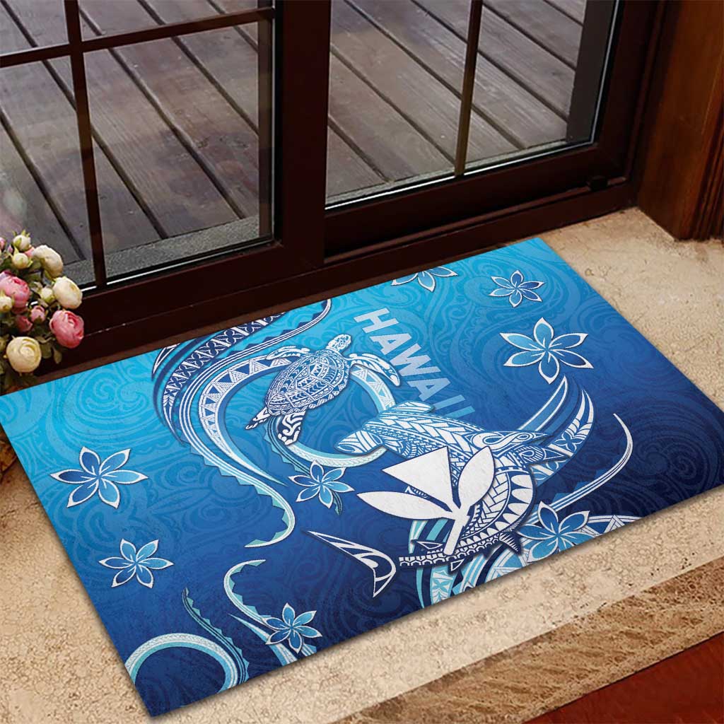 Hawaii Rubber Doormat Turtle With Hammerhead Shark Oceanic DT04 - Polynesian Pride