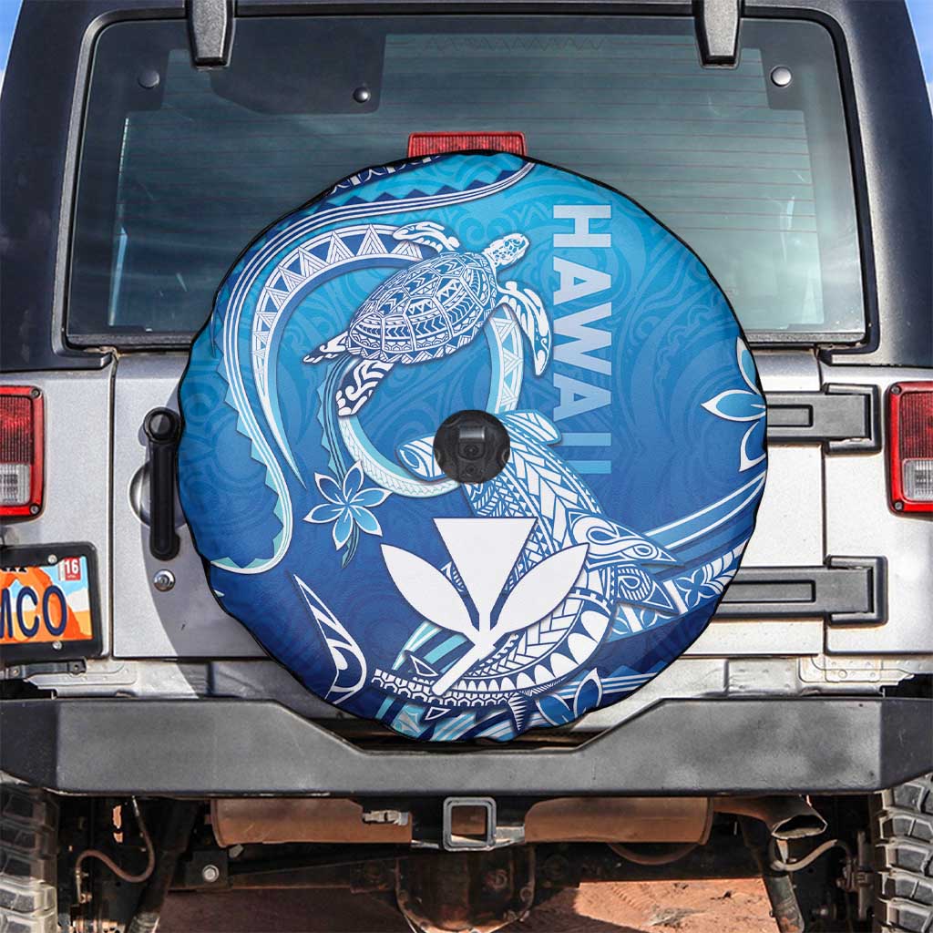 Hawaii Spare Tire Cover Turtle With Hammerhead Shark Oceanic DT04 Blue - Polynesian Pride