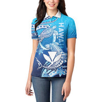 Hawaii Women Polo Shirt Turtle With Hammerhead Shark Oceanic DT04 - Polynesian Pride