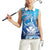 Hawaii Women Sleeveless Polo Shirt Turtle With Hammerhead Shark Oceanic