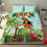 Hawaii Lei Day Bedding Set Hula Girl With Tropical Forest DT04 - Polynesian Pride
