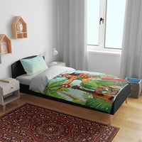Hawaii Lei Day Bedding Set Hula Girl With Tropical Forest DT04 - Polynesian Pride