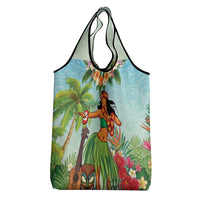 Hawaii Lei Day Grocery Bag Hula Girl With Tropical Forest DT04 - Polynesian Pride