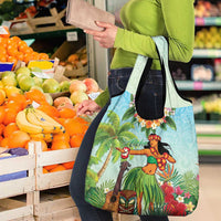 Hawaii Lei Day Grocery Bag Hula Girl With Tropical Forest DT04 - Polynesian Pride