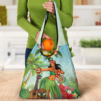 Hawaii Lei Day Grocery Bag Hula Girl With Tropical Forest DT04 - Polynesian Pride