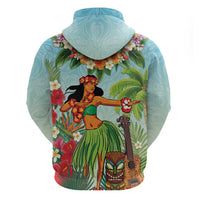 Hawaii Lei Day Hoodie Hula Girl With Tropical Forest DT04 - Polynesian Pride