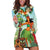 Hawaii Lei Day Hoodie Dress Hula Girl With Tropical Forest