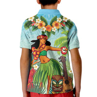 Hawaii Lei Day Kid Polo Shirt Hula Girl With Tropical Forest DT04 - Polynesian Pride