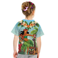 Hawaii Lei Day Kid T Shirt Hula Girl With Tropical Forest DT04 - Polynesian Pride