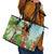 Hawaii Lei Day Leather Tote Bag Hula Girl With Tropical Forest