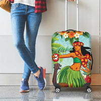 Hawaii Lei Day Luggage Cover Hula Girl With Tropical Forest DT04 - Polynesian Pride