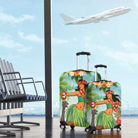 Hawaii Lei Day Luggage Cover Hula Girl With Tropical Forest DT04 - Polynesian Pride