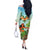 Hawaii Lei Day Off The Shoulder Long Sleeve Dress Hula Girl With Tropical Forest