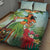 Hawaii Lei Day Quilt Bed Set Hula Girl With Tropical Forest