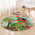 Hawaii Lei Day Round Carpet Hula Girl With Tropical Forest