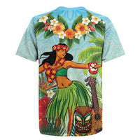 Hawaii Lei Day Rugby Jersey Hula Girl With Tropical Forest DT04 - Polynesian Pride