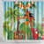 Hawaii Lei Day Shower Curtain Hula Girl With Tropical Forest