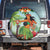 Hawaii Lei Day Spare Tire Cover Hula Girl With Tropical Forest