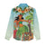 Hawaii Lei Day Women Casual Shirt Hula Girl With Tropical Forest