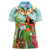 Hawaii Lei Day Women Polo Shirt Hula Girl With Tropical Forest