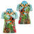 Hawaii Lei Day Women Polo Shirt Hula Girl With Tropical Forest