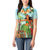 Hawaii Lei Day Women Polo Shirt Hula Girl With Tropical Forest