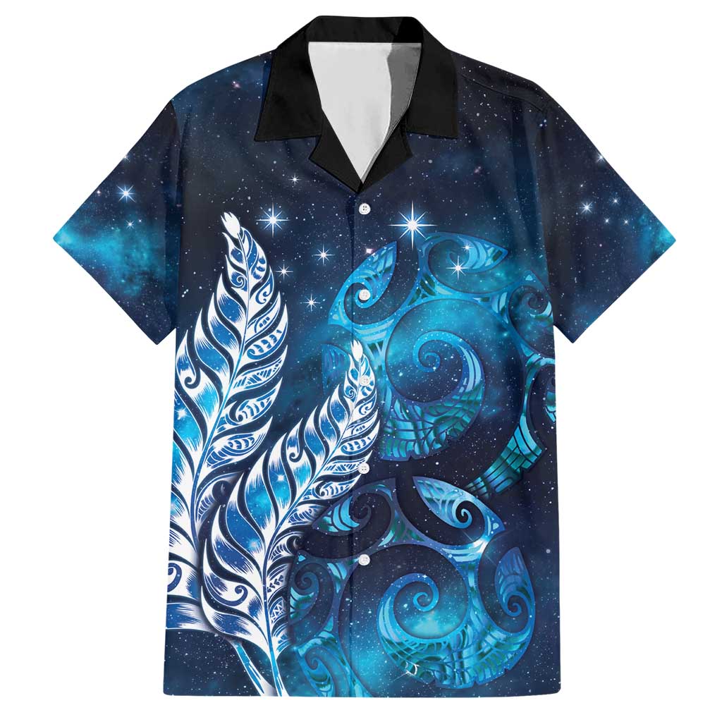 New Zealand Matariki Hawaiian Shirt Maori Koru Mix Silver Fern DT04 Blue - Polynesian Pride