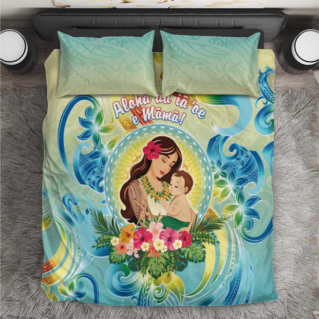 Hawaii Mother's Day Bedding Set I Love You Mom DT04 Yellow - Polynesian Pride