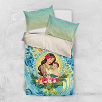 Hawaii Mother's Day Bedding Set I Love You Mom DT04 US Twin 172cm x 218cm Yellow - Polynesian Pride