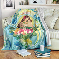 Hawaii Mother's Day Blanket I Love You Mom DT04 Yellow - Polynesian Pride