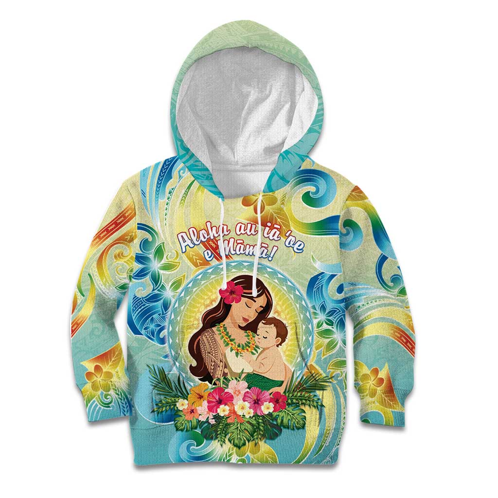 Personalised Hawaii Mother's Day Kid Hoodie I Love You Mom DT04 Hoodie Yellow - Polynesian Pride