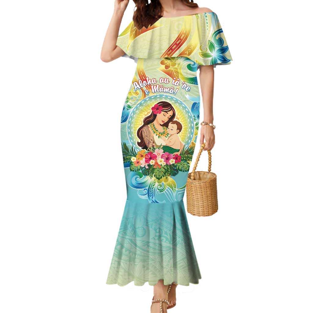 Personalised Hawaii Mother's Day Mermaid Dress I Love You Mom DT04 Women Yellow - Polynesian Pride