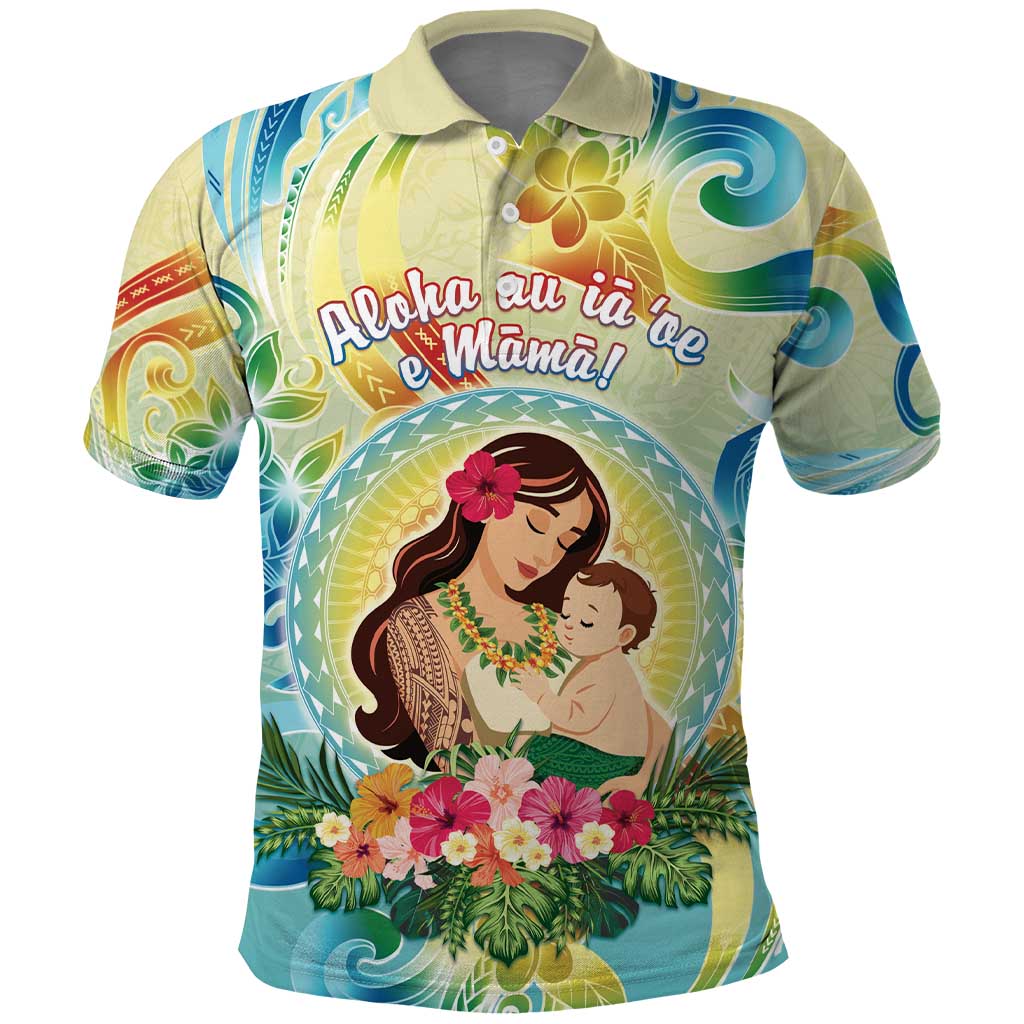 Personalised Hawaii Mother's Day Polo Shirt I Love You Mom DT04 Yellow - Polynesian Pride