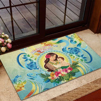 Hawaii Mother's Day Rubber Doormat I Love You Mom DT04 - Polynesian Pride