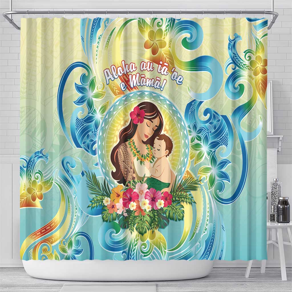 Hawaii Mother's Day Shower Curtain I Love You Mom DT04 - Polynesian Pride