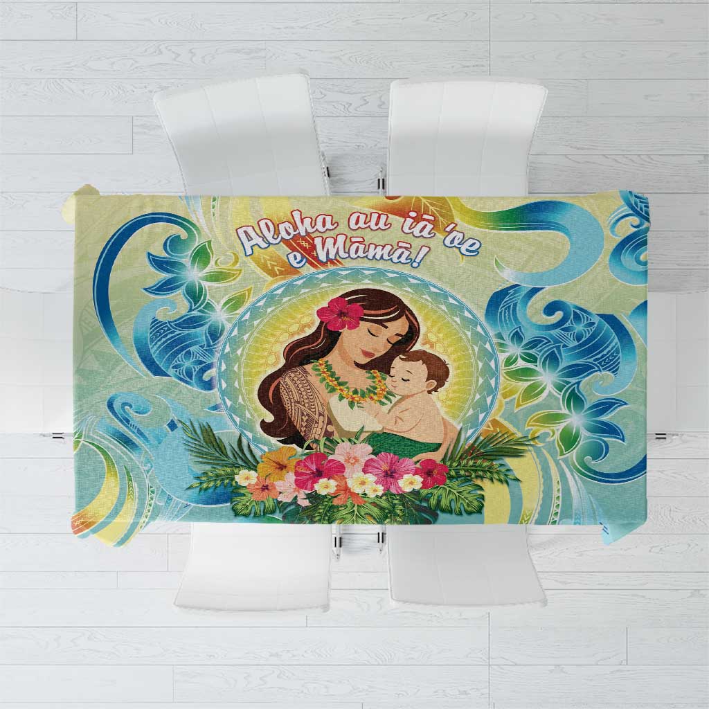 Hawaii Mother's Day Tablecloth I Love You Mom DT04 Yellow - Polynesian Pride