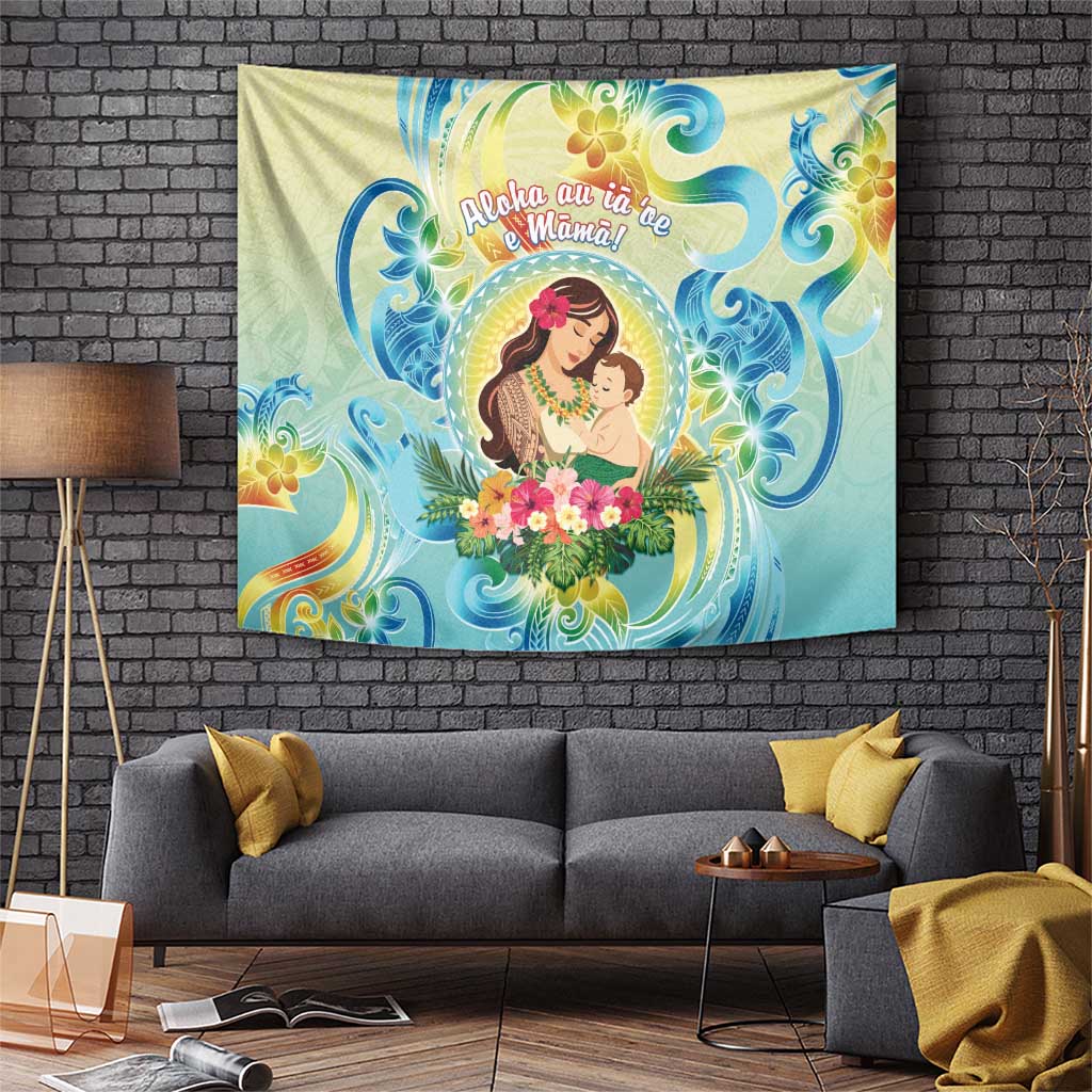 Hawaii Mother's Day Tapestry I Love You Mom DT04 Yellow - Polynesian Pride