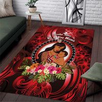 New Zealand Mother's Day Area Rug I Love You Mom DT04 Red - Polynesian Pride