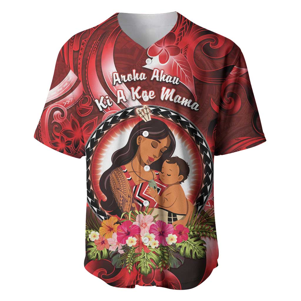 Personalised New Zealand Mother's Day Baseball Jersey I Love You Mom DT04 Red - Polynesian Pride
