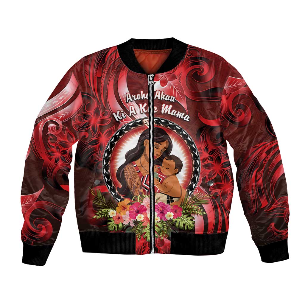 Personalised New Zealand Mother's Day Bomber Jacket I Love You Mom DT04 Unisex Red - Polynesian Pride