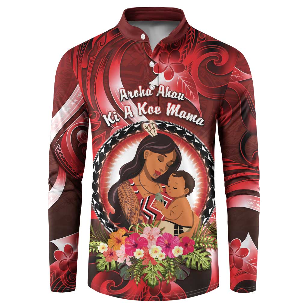 Personalised New Zealand Mother's Day Button Sweatshirt I Love You Mom DT04 Red - Polynesian Pride