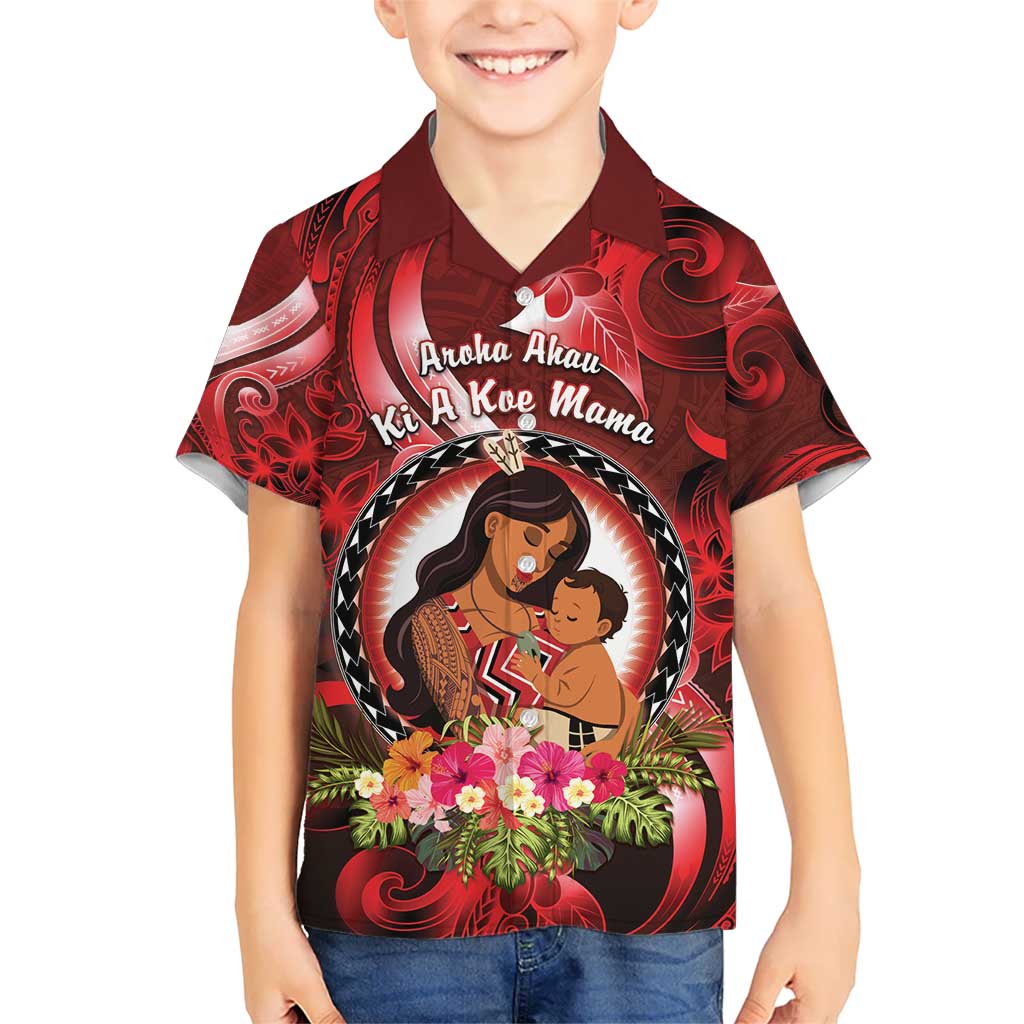 Personalised New Zealand Mother's Day Kid Hawaiian Shirt I Love You Mom DT04 Kid Red - Polynesian Pride