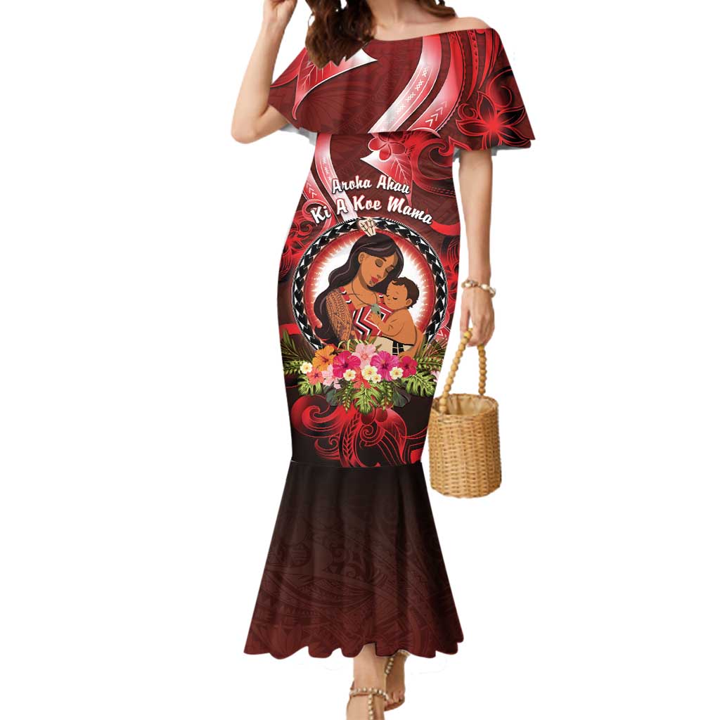 Personalised New Zealand Mother's Day Mermaid Dress I Love You Mom DT04 Women Red - Polynesian Pride