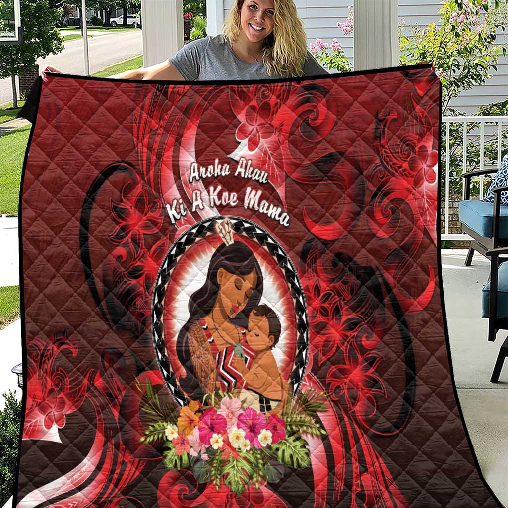 New Zealand Mother's Day Quilt I Love You Mom DT04 Red - Polynesian Pride