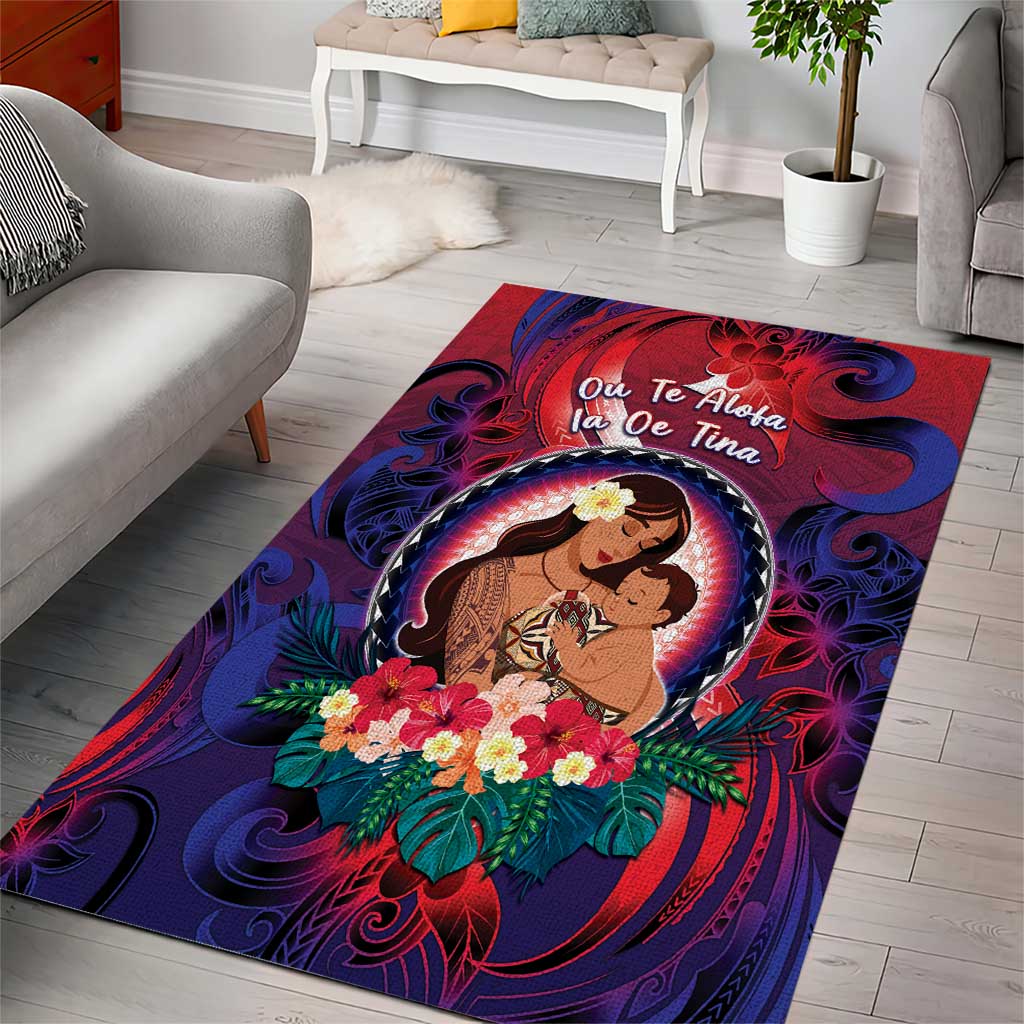 Samoa Mother's Day Area Rug I Love You Mom DT04 - Polynesian Pride