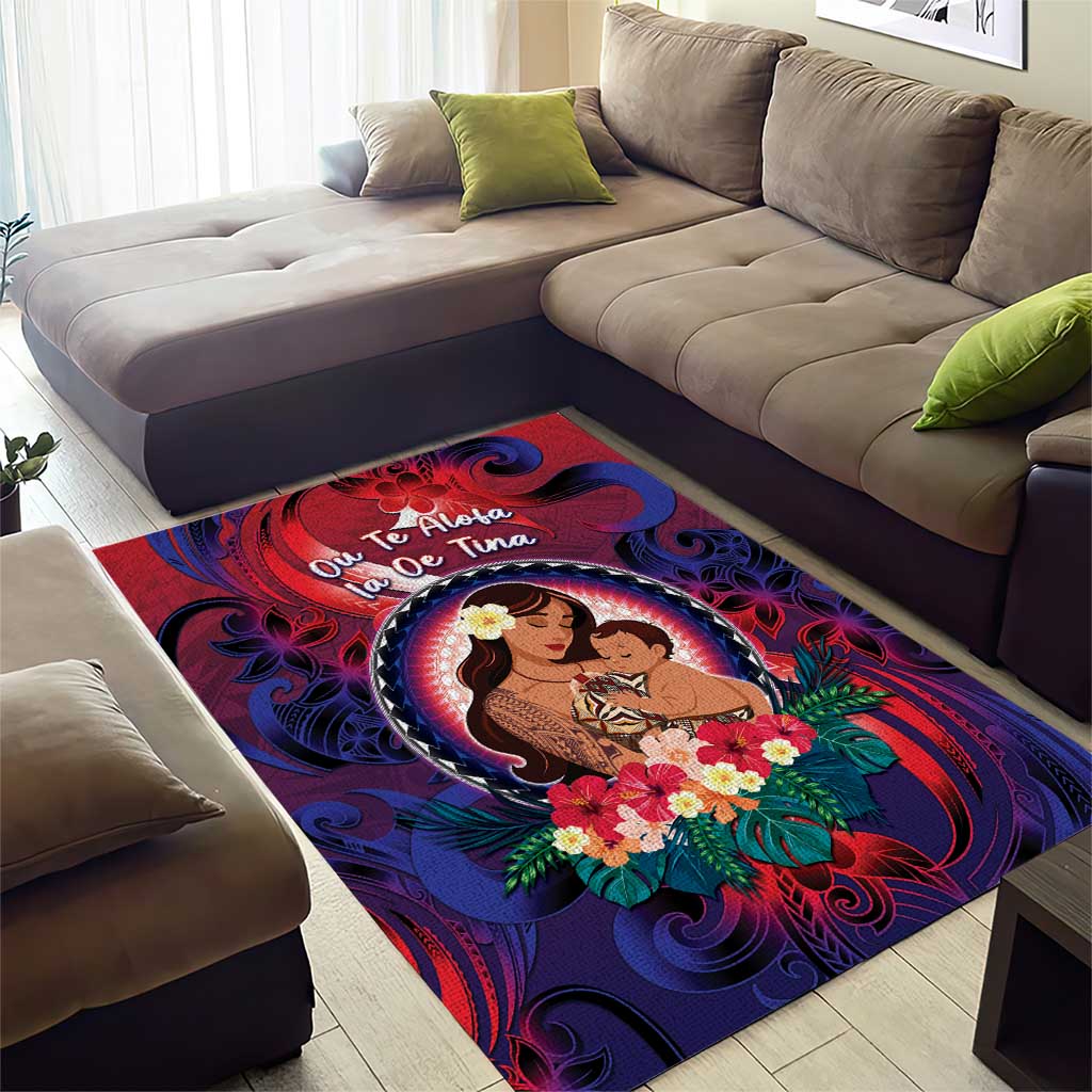 Samoa Mother's Day Area Rug I Love You Mom DT04 - Polynesian Pride