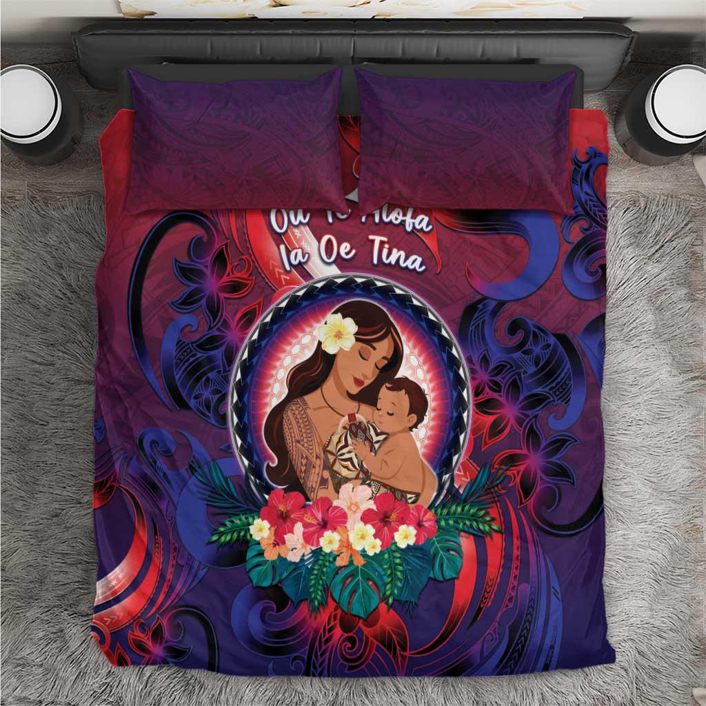Samoa Mother's Day Bedding Set I Love You Mom DT04 Red - Polynesian Pride