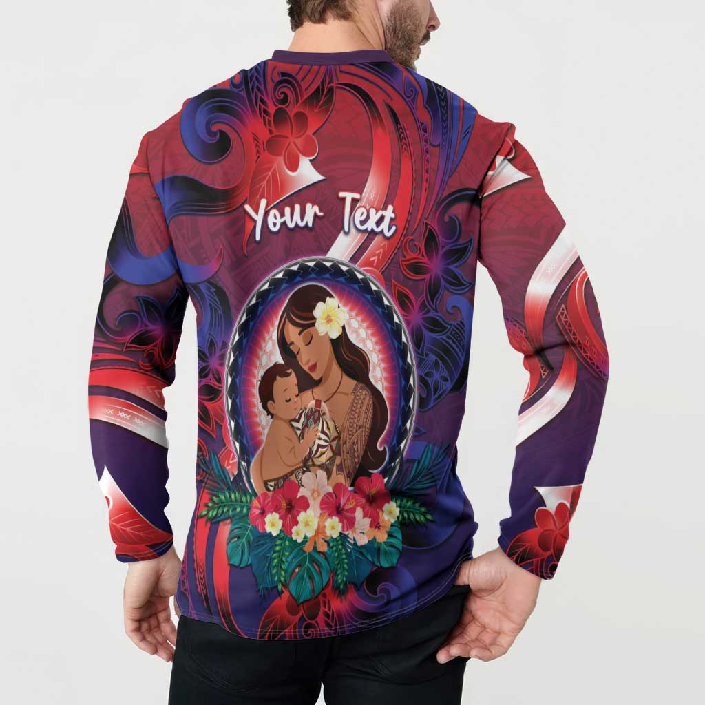 Personalised Samoa Mother's Day Button Sweatshirt I Love You Mom DT04 - Polynesian Pride