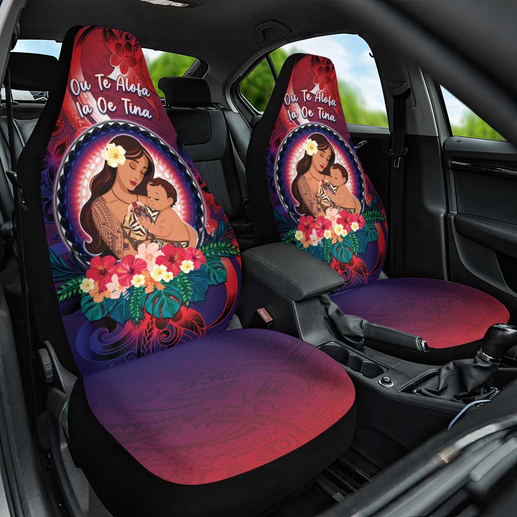 Samoa Mother's Day Car Seat Cover I Love You Mom DT04 One Size Red - Polynesian Pride