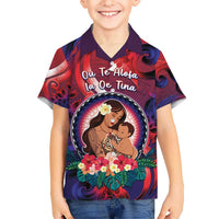 Personalised Samoa Mother's Day Kid Hawaiian Shirt I Love You Mom DT04 Kid Red - Polynesian Pride
